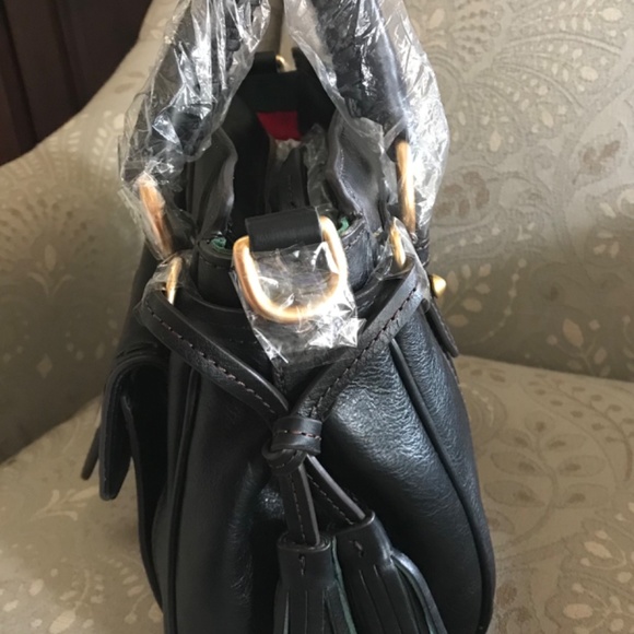 NWT Dooney & Bourke Medium Pocket Satchel Florentine Leather/Black/Black - Picture 4 of 11